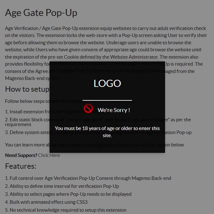 Age Gate Pop-Up Demo
