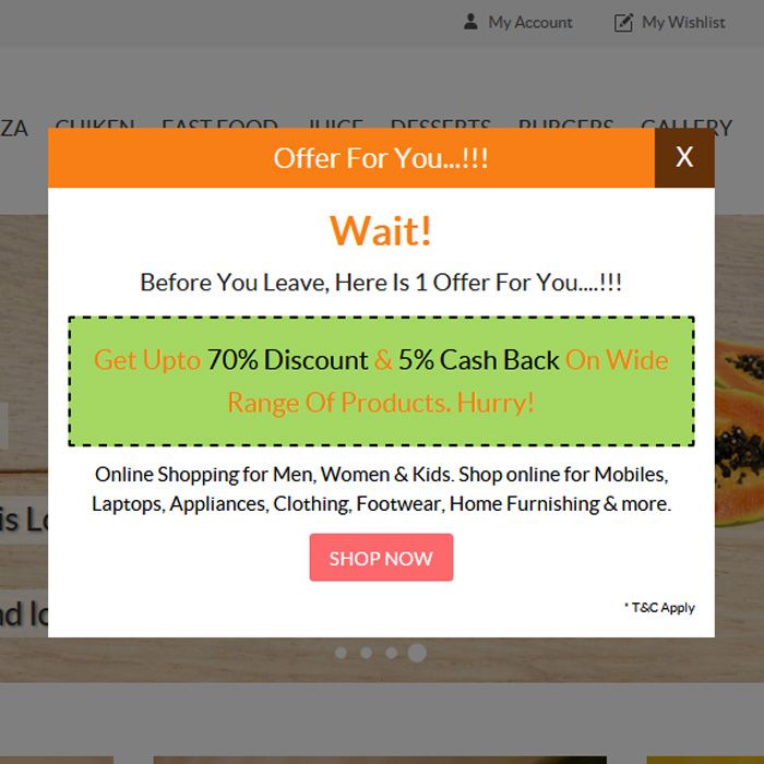 Exit Screen Pop-up Magento 1 Extension Offer Note