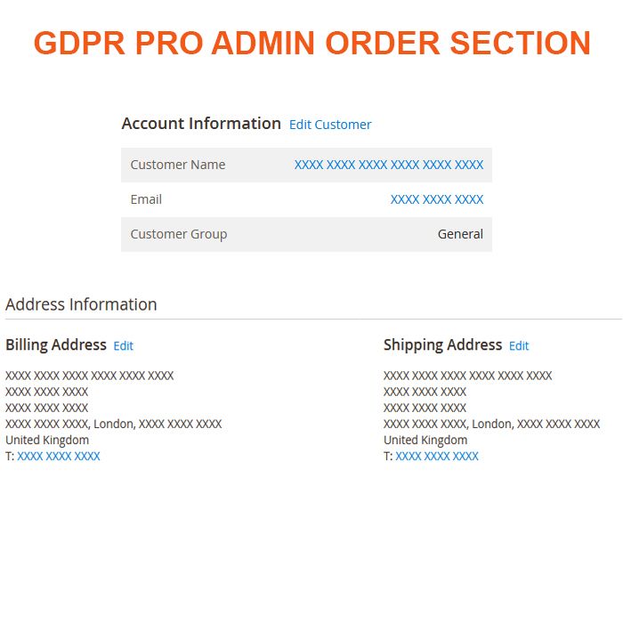 GDPR Magento 2 Extension Admin Order Section 