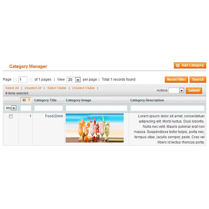 Image Gallery Category Manager
