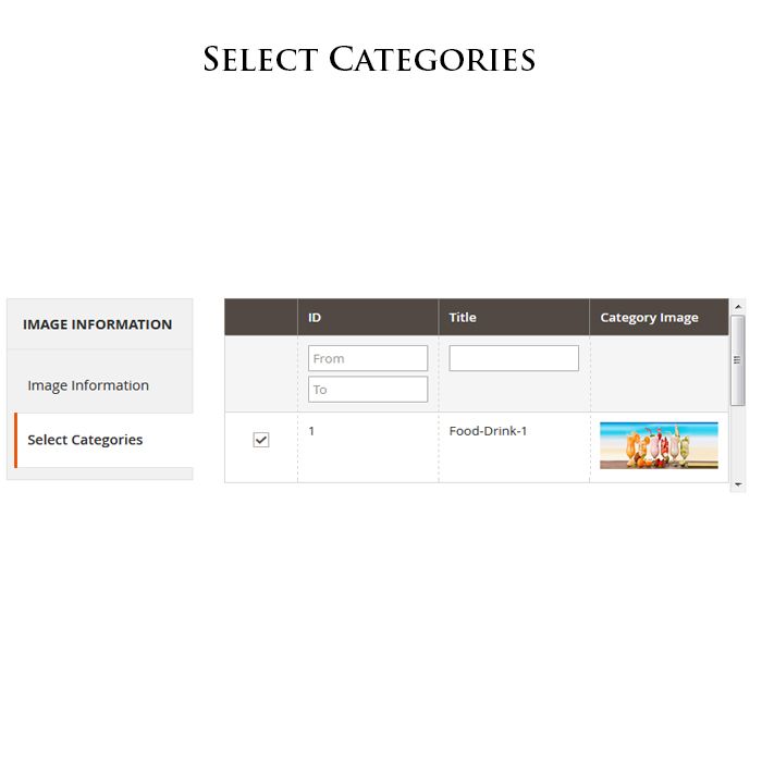 Select Image Categories
