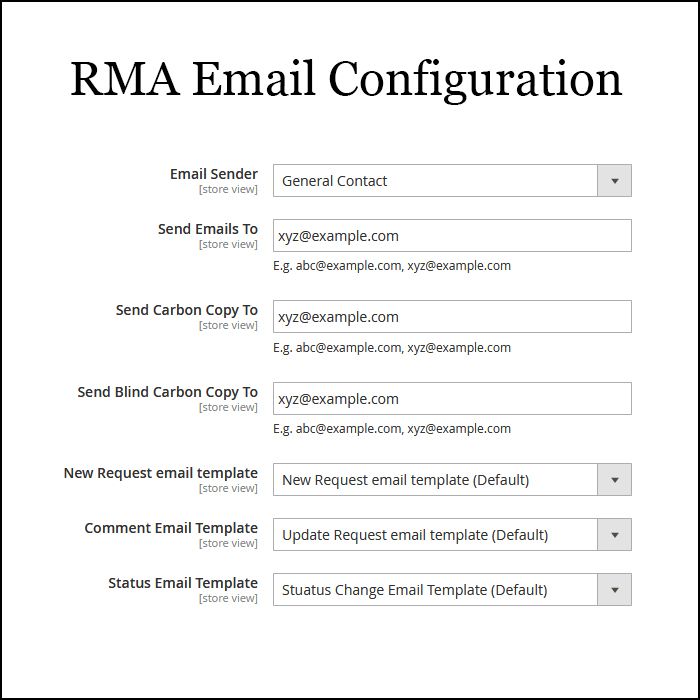 RMA-Email-Configuration