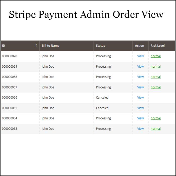 Stripe Payment Admin Order View